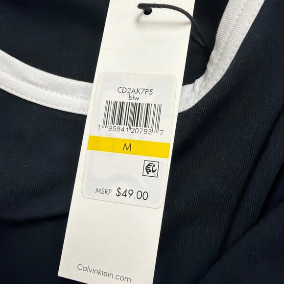 Calvin Klein Women's Black Cotton Logo T-Shirt Dress Size M Casual Style - New - Picture 8 of 11
